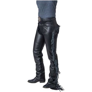 Best Discount Price on Tough-1 Smooth Leather Chaps w/ Fringe